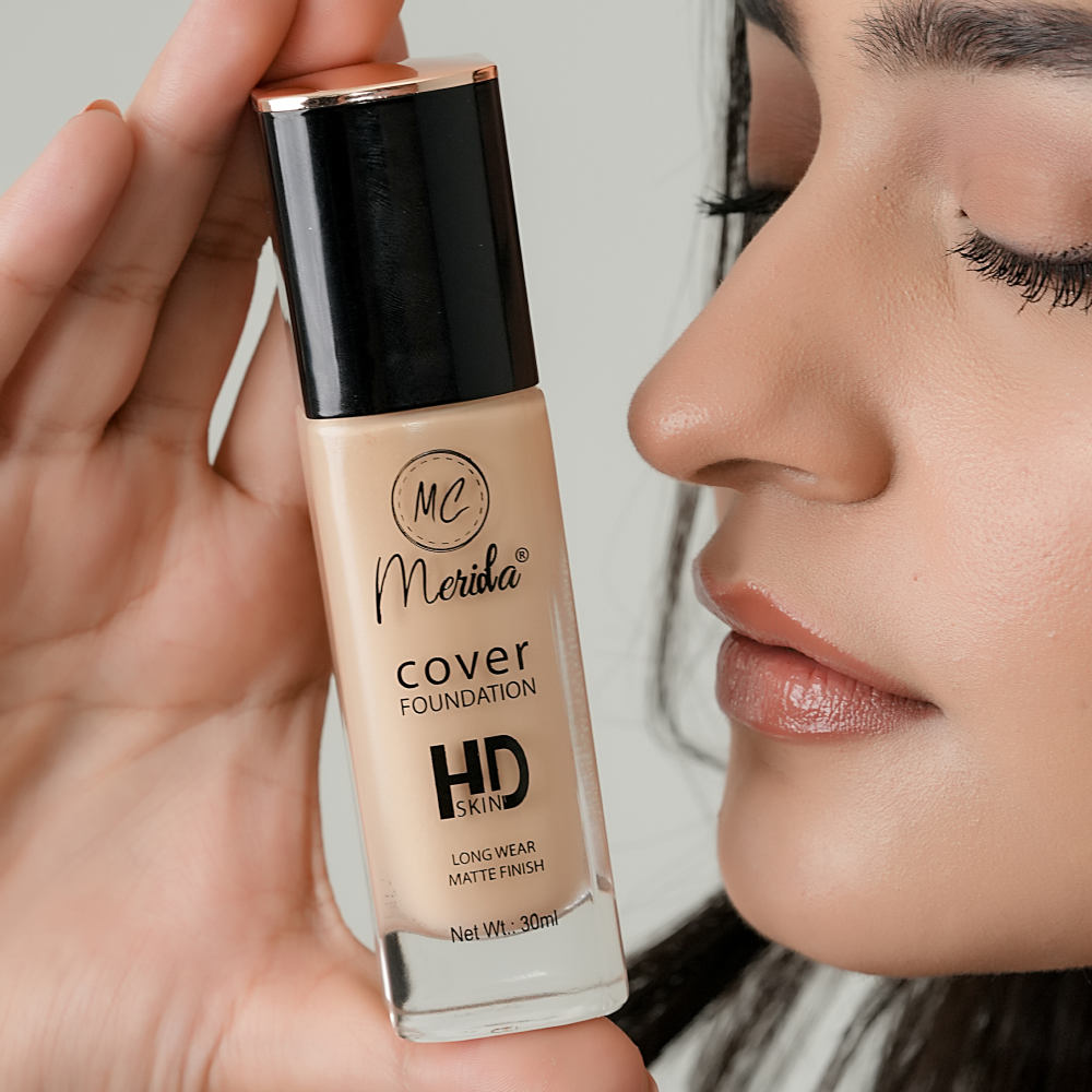 Merida HD Foundation Ivory Shade – Sweat Proof Matte Foundation for Indian Skin Tones