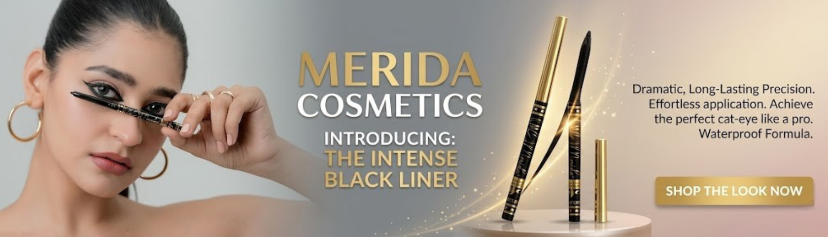 Merida Intense Black Eyeliner – Waterproof Eye Makeup for Long Lasting Precision