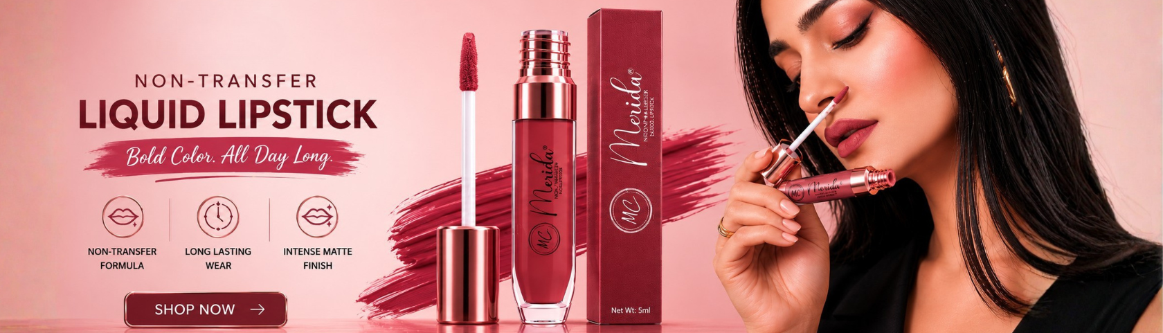 Merida Liquid Lipstick – Long Lasting Lip Makeup with Intense Matte Finish