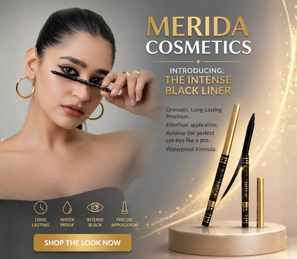 Merida Waterproof Black Eyeliner – Eye Makeup for Precise and Smudge Proof Application